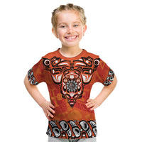 Awareness for Indigenous Orange Day Kid T Shirt Haida Spirit Animals - Wonder Print Shop