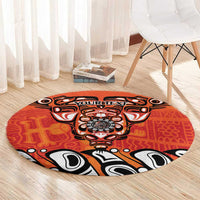 Awareness for Indigenous Orange Day Round Carpet Haida Spirit Animals - Wonder Print Shop