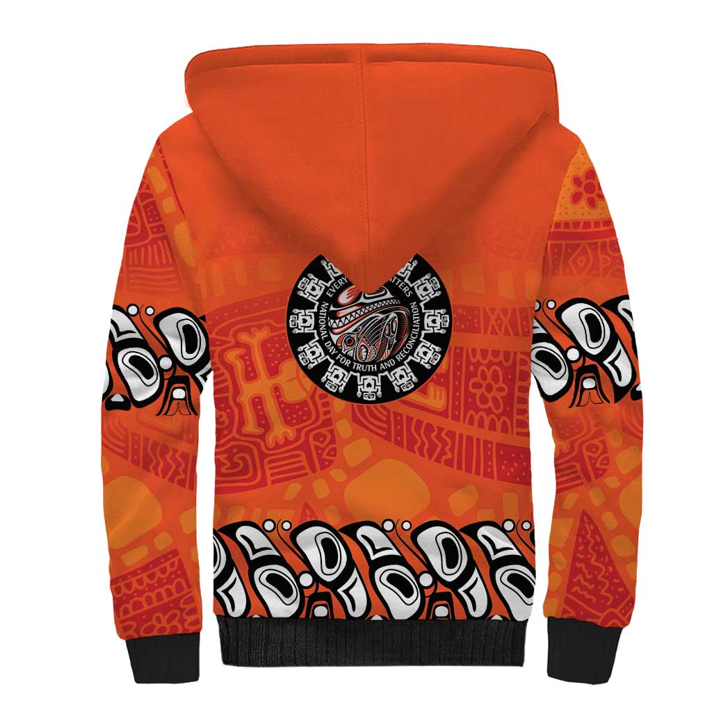 Awareness for Indigenous Orange Day Sherpa Hoodie Haida Spirit Animals - Wonder Print Shop
