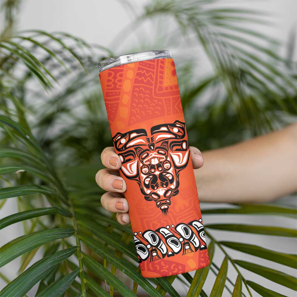 Awareness for Indigenous Orange Day Skinny Tumbler Haida Spirit Animals - Wonder Print Shop