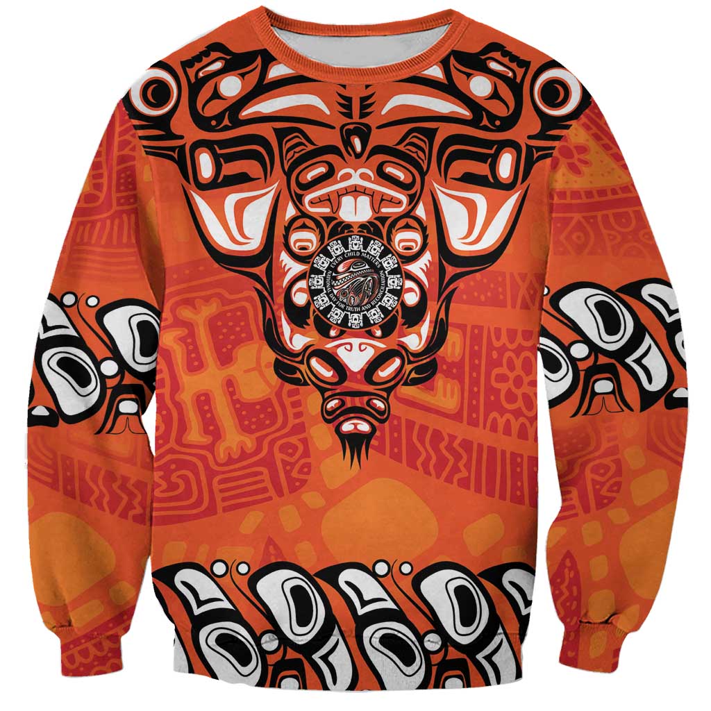 Awareness for Indigenous Orange Day Sweatshirt Haida Spirit Animals - Wonder Print Shop