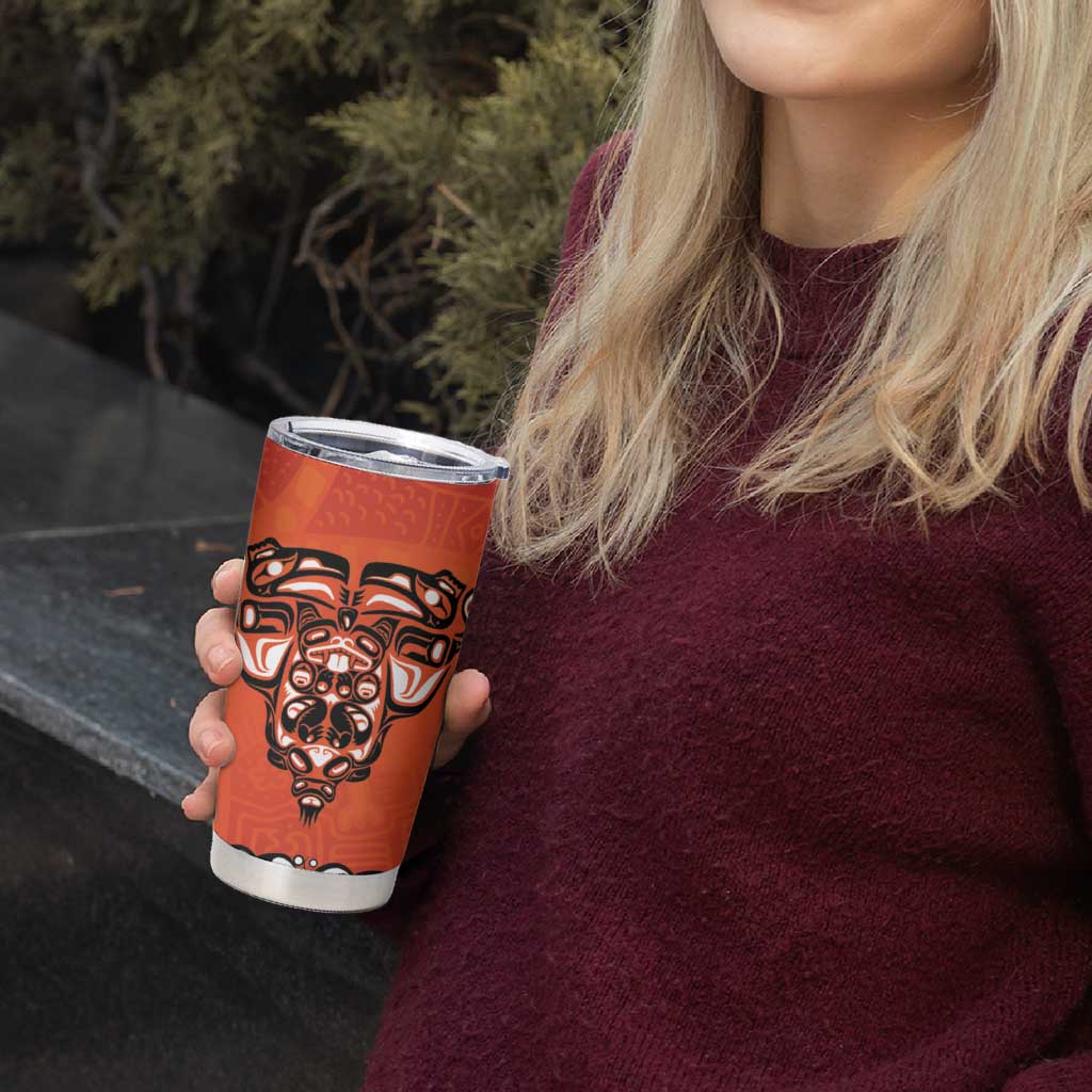 Awareness for Indigenous Orange Day Tumbler Cup Haida Spirit Animals - Wonder Print Shop