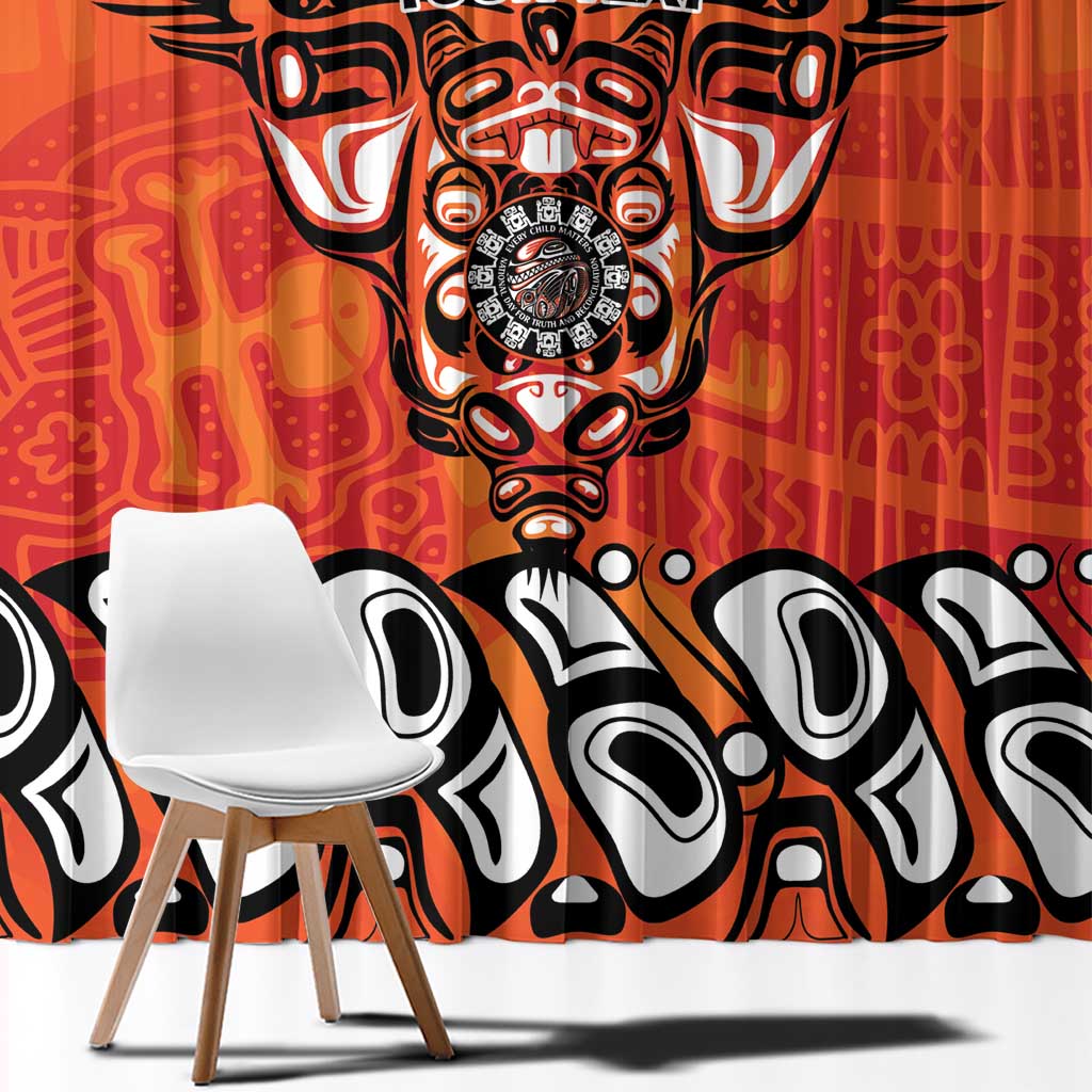 Awareness for Indigenous Orange Day Window Curtain Haida Spirit Animals - Wonder Print Shop