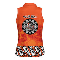Awareness for Indigenous Orange Day Women Sleeveless Polo Shirt Haida Spirit Animals - Wonder Print Shop