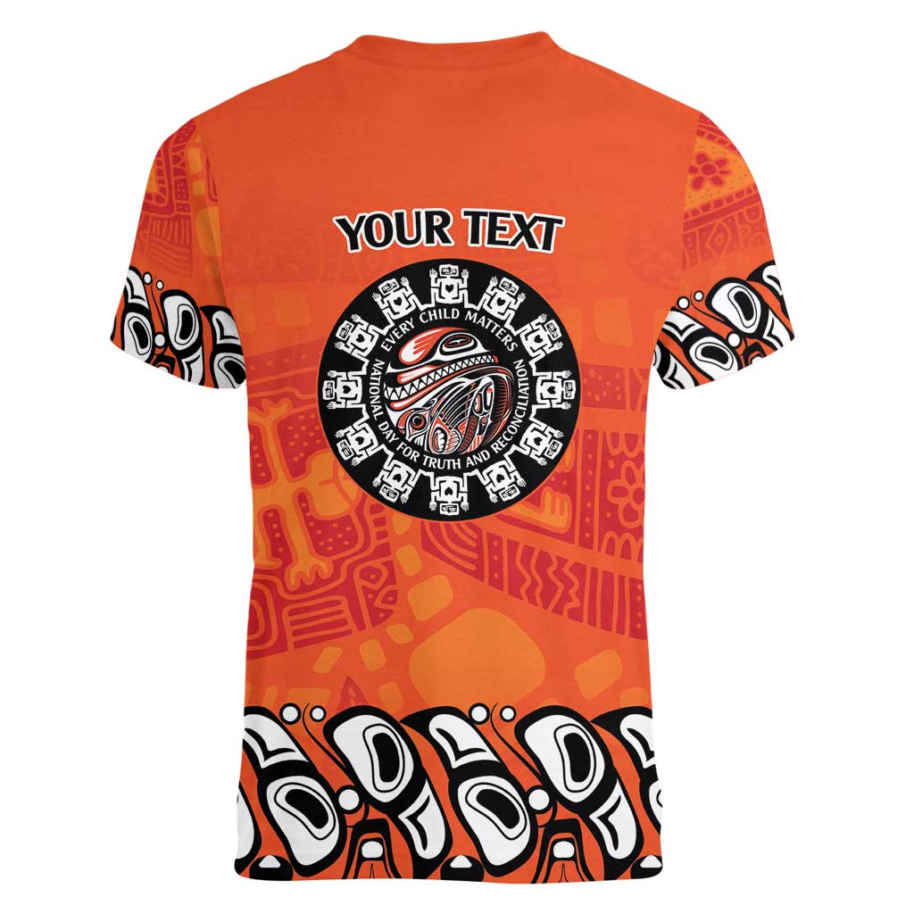 Awareness for Indigenous Orange Day Women V-Neck T-Shirt Haida Spirit Animals - Wonder Print Shop