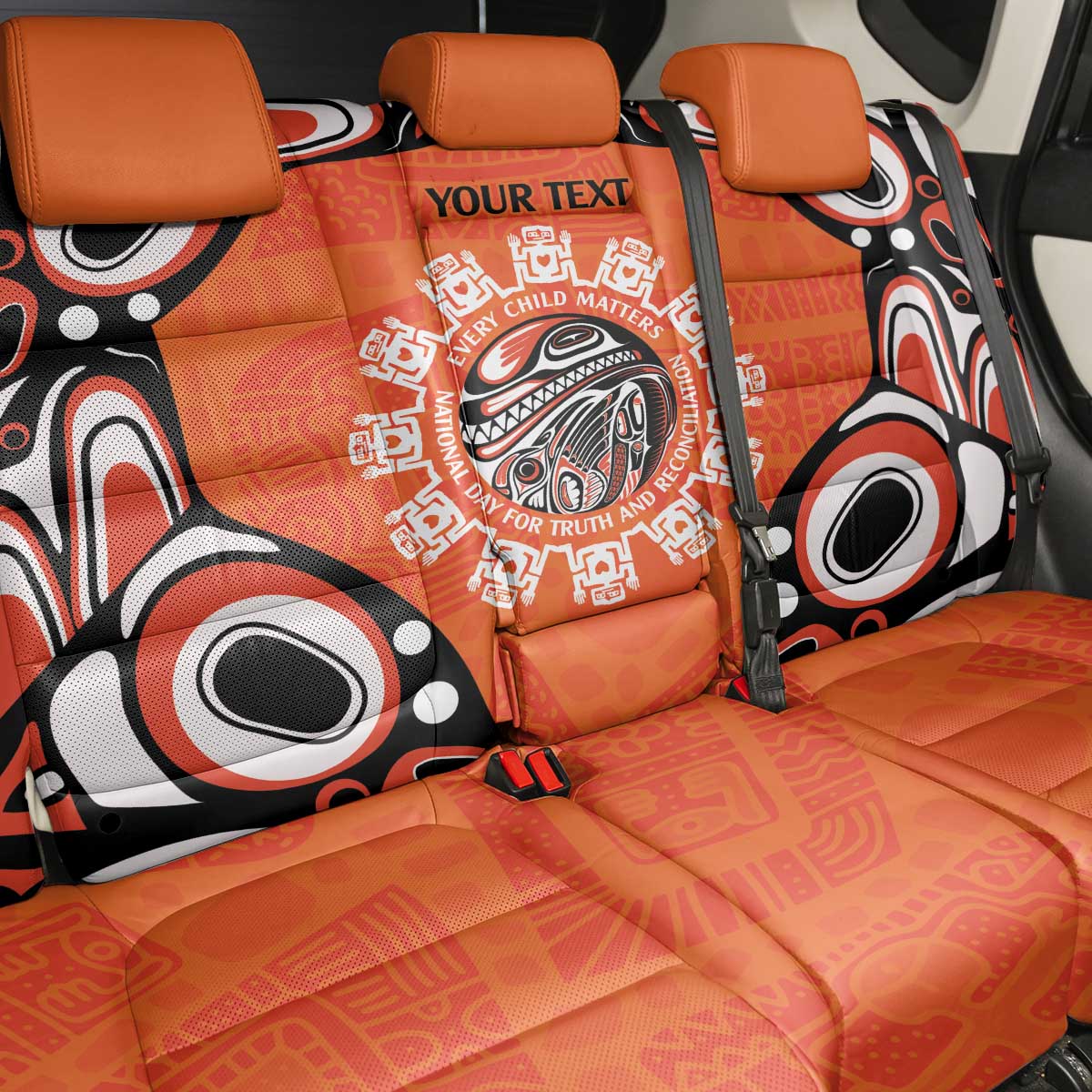 Awareness for Indigenous Orange Day Back Car Seat Cover Kindness and Equality - Wonder Print Shop