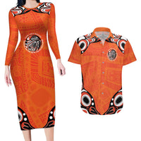 Awareness for Indigenous Orange Day Couples Matching Long Sleeve Bodycon Dress and Hawaiian Shirt Kindness and Equality - Wonder Print Shop