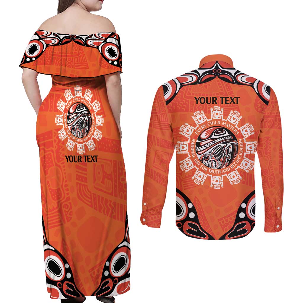 Awareness for Indigenous Orange Day Couples Matching Off Shoulder Maxi Dress and Long Sleeve Button Shirt Kindness and Equality - Wonder Print Shop