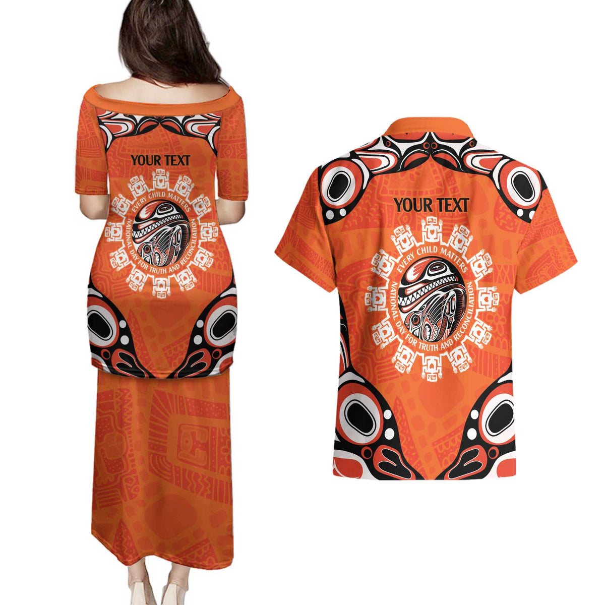 Awareness for Indigenous Orange Day Couples Matching Puletasi and Hawaiian Shirt Kindness and Equality - Wonder Print Shop