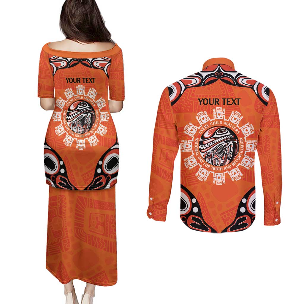 Awareness for Indigenous Orange Day Couples Matching Puletasi and Long Sleeve Button Shirt Kindness and Equality - Wonder Print Shop