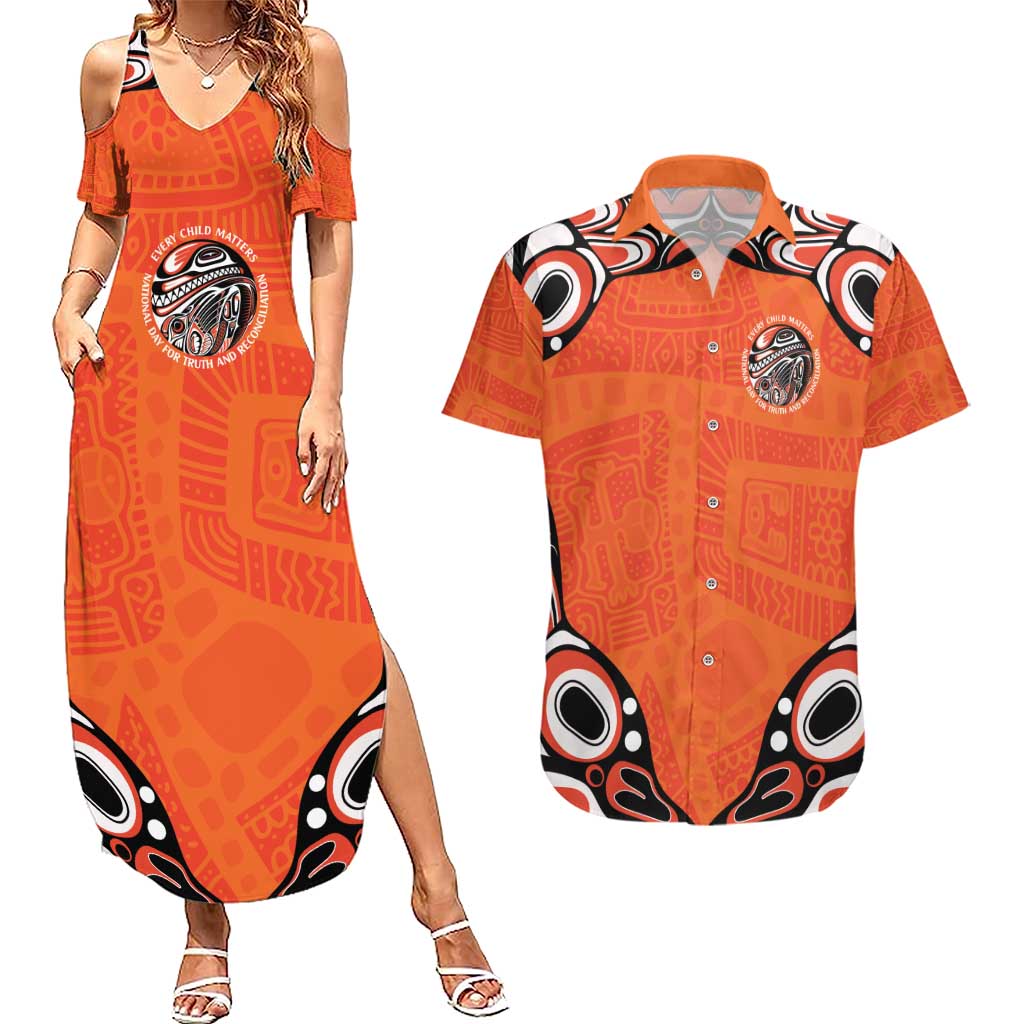 Awareness for Indigenous Orange Day Couples Matching Summer Maxi Dress and Hawaiian Shirt Kindness and Equality - Wonder Print Shop