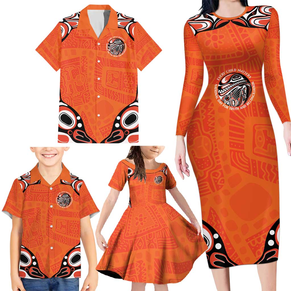 Awareness for Indigenous Orange Day Family Matching Long Sleeve Bodycon Dress and Hawaiian Shirt Kindness and Equality - Wonder Print Shop