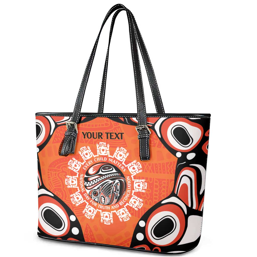 Awareness for Indigenous Orange Day Leather Tote Bag Kindness and Equality - Wonder Print Shop