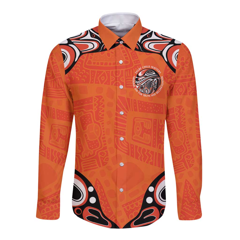 Awareness for Indigenous Orange Day Long Sleeve Button Shirt Kindness and Equality - Wonder Print Shop