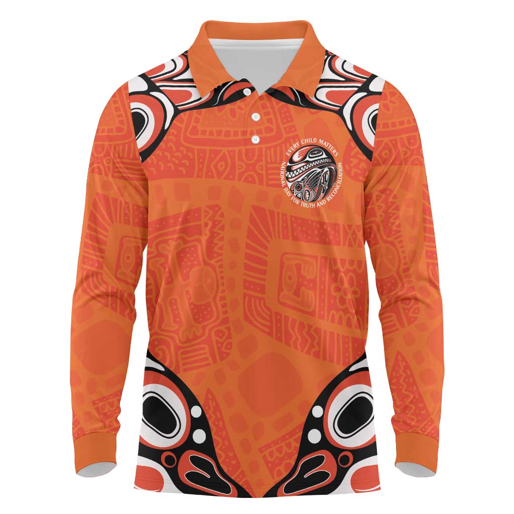 Awareness for Indigenous Orange Day Long Sleeve Polo Shirt Kindness and Equality - Wonder Print Shop