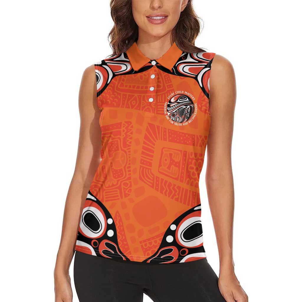 Awareness for Indigenous Orange Day Women Sleeveless Polo Shirt Kindness and Equality - Wonder Print Shop