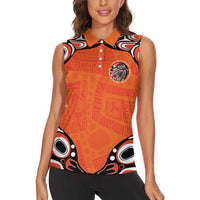 Awareness for Indigenous Orange Day Women Sleeveless Polo Shirt Kindness and Equality - Wonder Print Shop