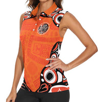 Awareness for Indigenous Orange Day Women Sleeveless Polo Shirt Kindness and Equality - Wonder Print Shop