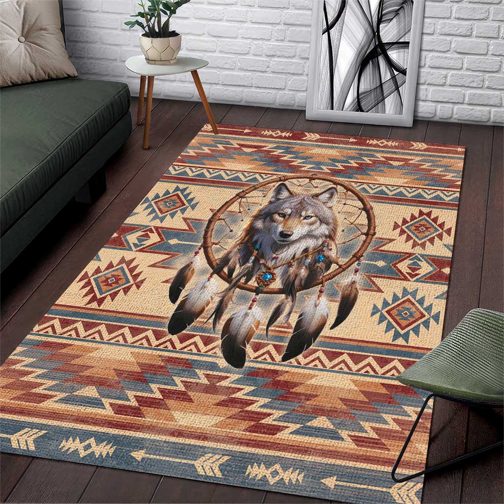 Indigenous Peoples Day Area Rug Native American Dream Catcher Wolf Tribal-inspired - Wonder Print Shop