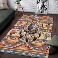 Indigenous Peoples Day Area Rug Native American Dream Catcher Wolf Tribal-inspired - Wonder Print Shop