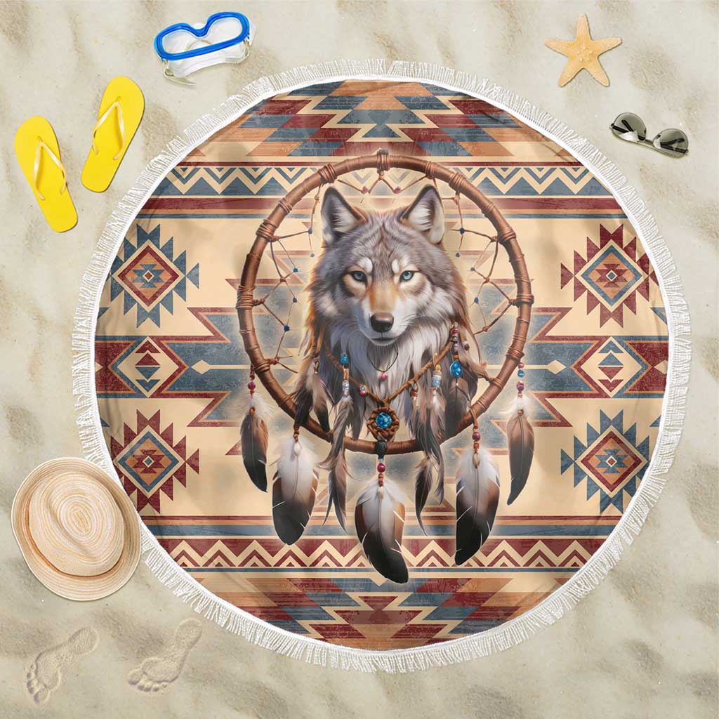 Indigenous Peoples Day Beach Blanket Native American Dream Catcher Wolf Tribal-inspired - Wonder Print Shop