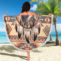 Indigenous Peoples Day Beach Blanket Native American Dream Catcher Wolf Tribal-inspired - Wonder Print Shop
