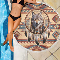 Indigenous Peoples Day Beach Blanket Native American Dream Catcher Wolf Tribal-inspired - Wonder Print Shop