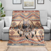 Indigenous Peoples Day Blanket Native American Dream Catcher Wolf Tribal-inspired - Wonder Print Shop