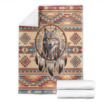 Indigenous Peoples Day Blanket Native American Dream Catcher Wolf Tribal-inspired - Wonder Print Shop