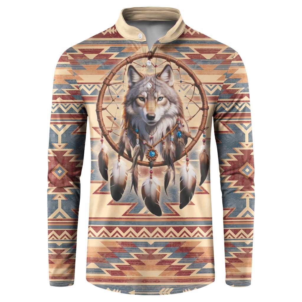 Indigenous Peoples Day Button Sweatshirt Native American Dream Catcher Wolf Tribal-inspired - Wonder Print Shop