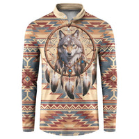 Indigenous Peoples Day Button Sweatshirt Native American Dream Catcher Wolf Tribal-inspired - Wonder Print Shop