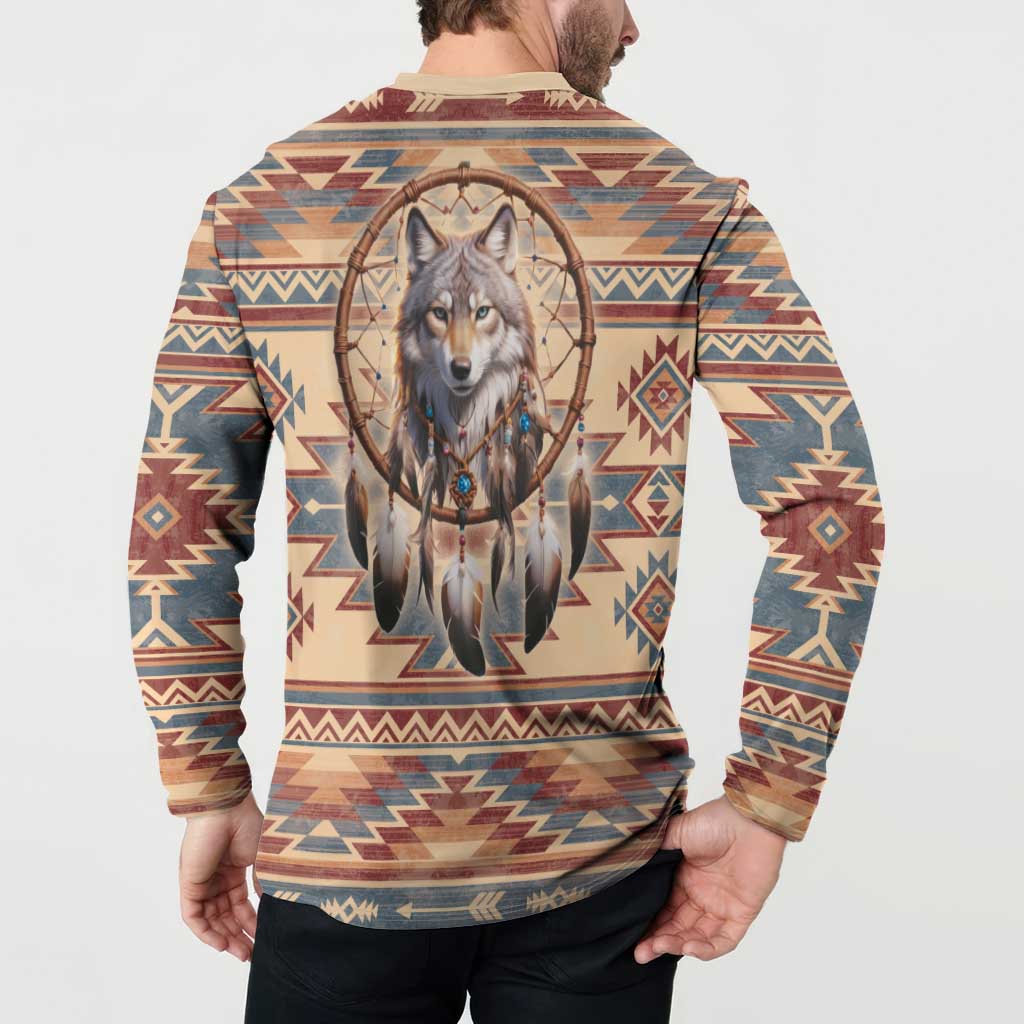 Indigenous Peoples Day Button Sweatshirt Native American Dream Catcher Wolf Tribal-inspired - Wonder Print Shop