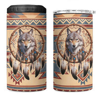 Indigenous Peoples Day 4 in 1 Can Cooler Tumbler Native American Dream Catcher Wolf Tribal-inspired - Wonder Print Shop