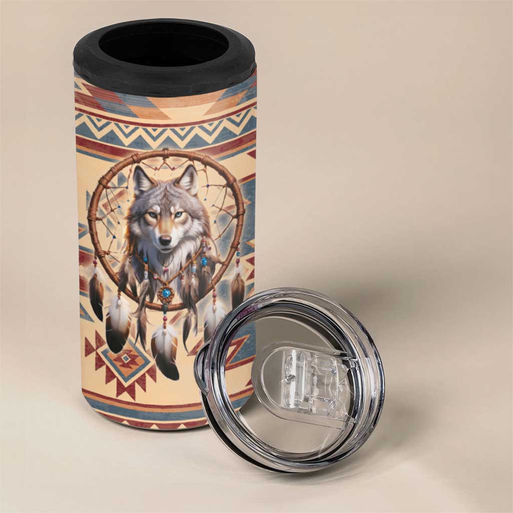 Indigenous Peoples Day 4 in 1 Can Cooler Tumbler Native American Dream Catcher Wolf Tribal-inspired - Wonder Print Shop