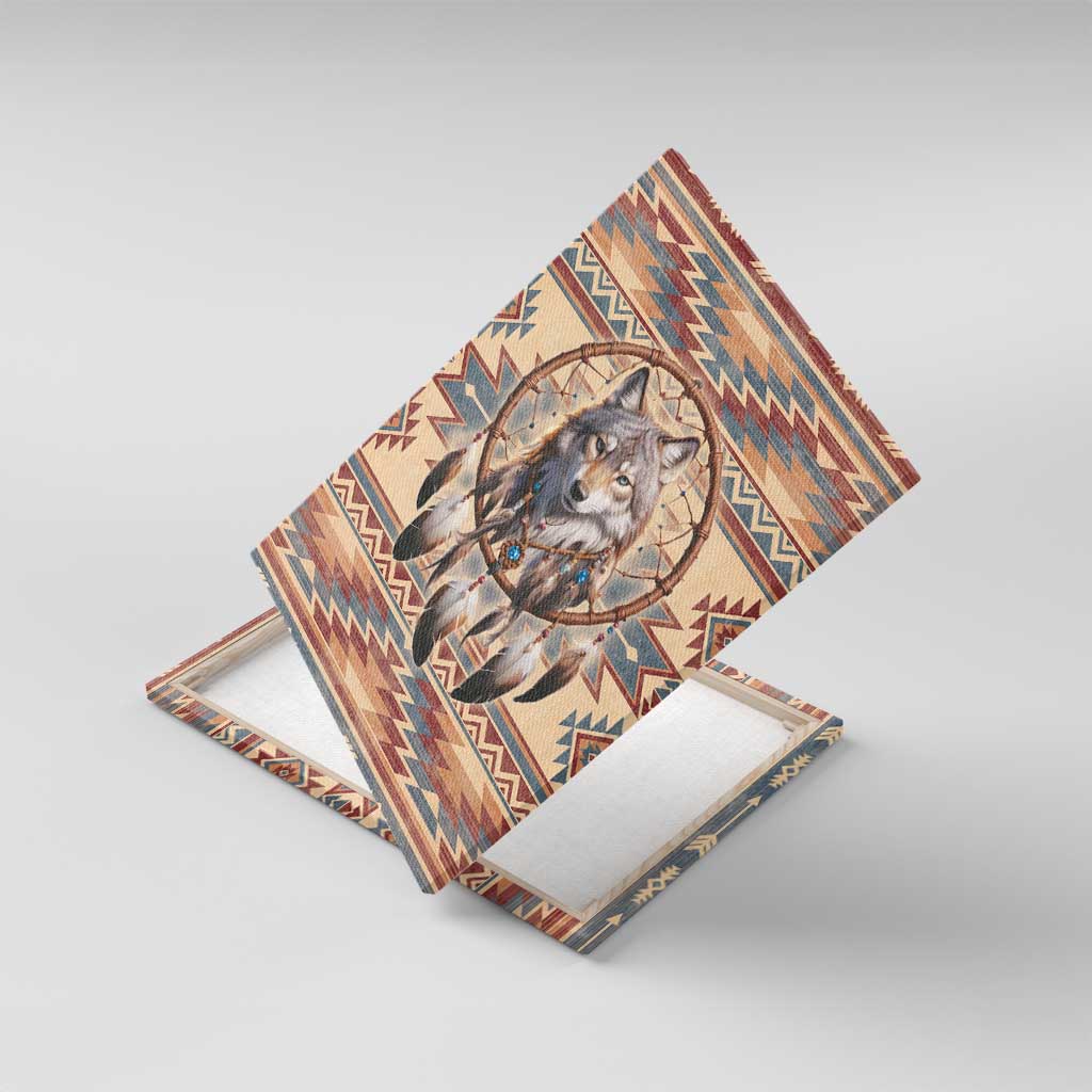 Indigenous Peoples Day Canvas Wall Art Native American Dream Catcher Wolf Tribal-inspired - Wonder Print Shop