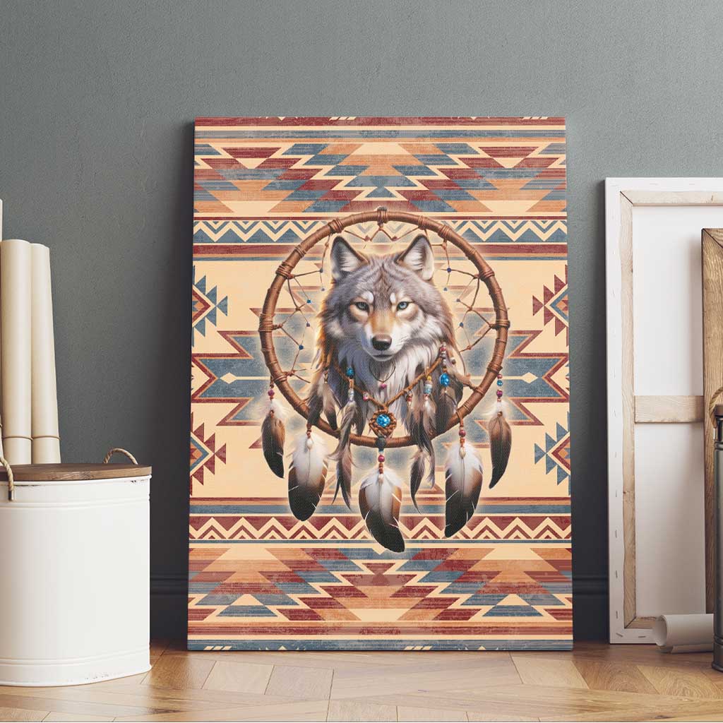 Indigenous Peoples Day Canvas Wall Art Native American Dream Catcher Wolf Tribal-inspired - Wonder Print Shop