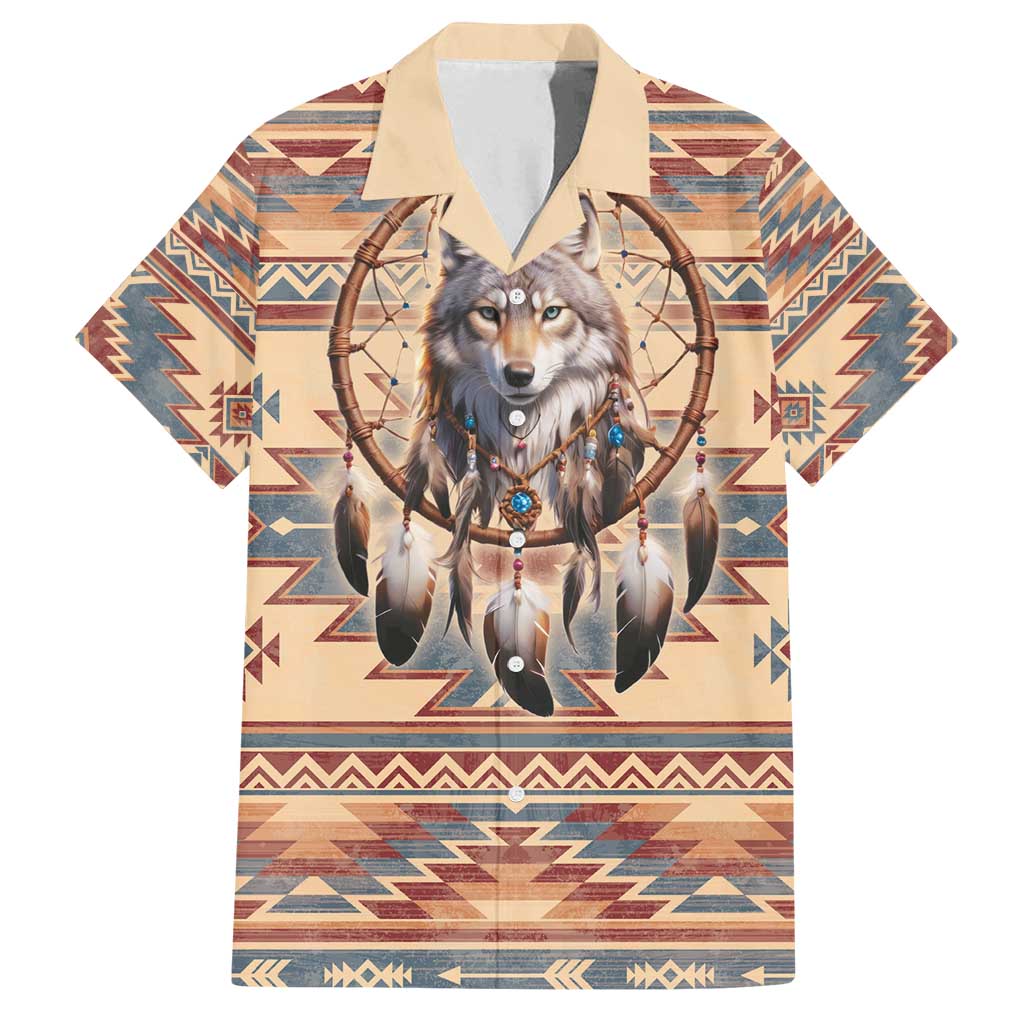 Indigenous Peoples Day Family Matching Off Shoulder Maxi Dress and Hawaiian Shirt Native American Dream Catcher Wolf Tribal-inspired - Wonder Print Shop