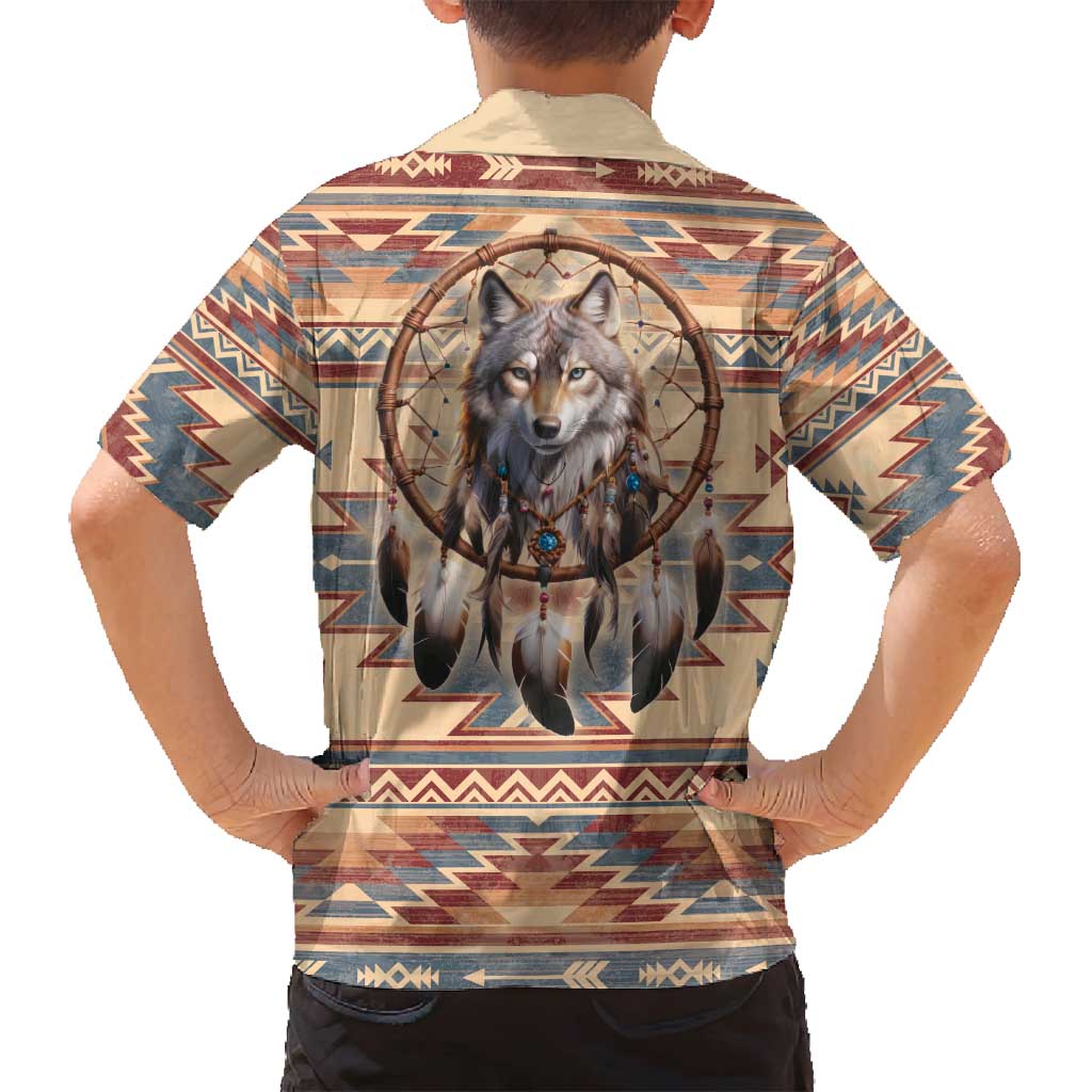 Indigenous Peoples Day Family Matching Off Shoulder Short Dress and Hawaiian Shirt Native American Dream Catcher Wolf Tribal-inspired - Wonder Print Shop