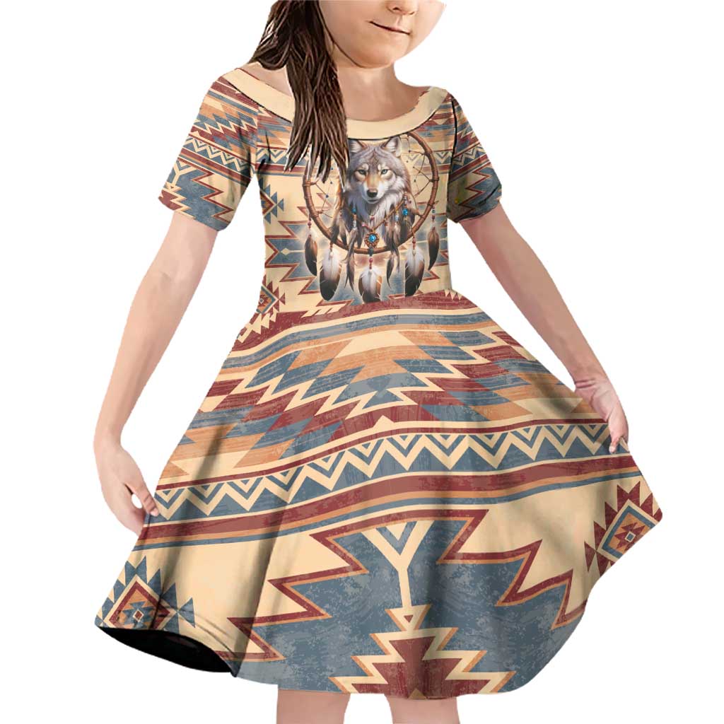 Indigenous Peoples Day Family Matching Off Shoulder Short Dress and Hawaiian Shirt Native American Dream Catcher Wolf Tribal-inspired - Wonder Print Shop