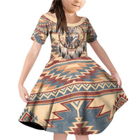 Indigenous Peoples Day Family Matching Off Shoulder Short Dress and Hawaiian Shirt Native American Dream Catcher Wolf Tribal-inspired - Wonder Print Shop