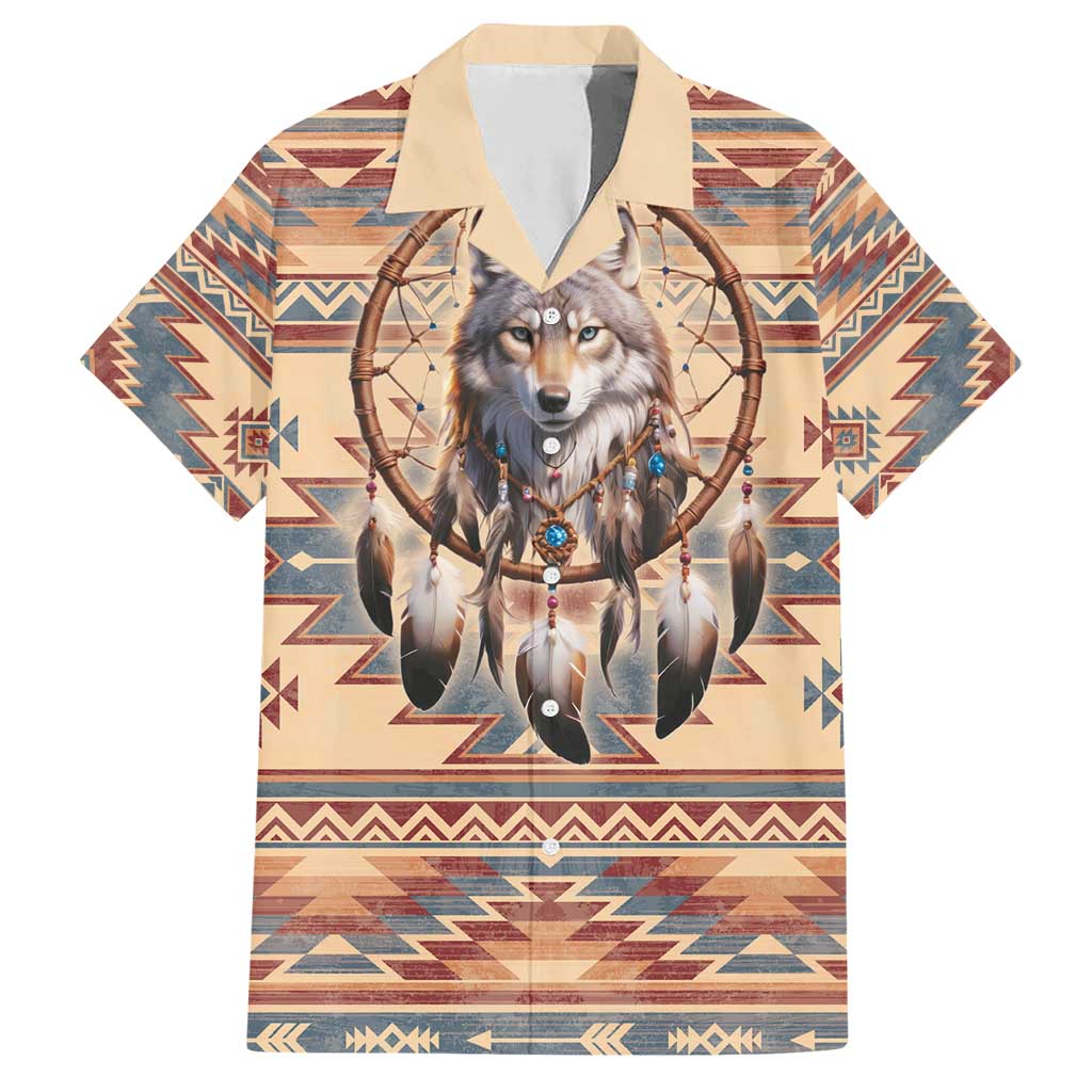 Indigenous Peoples Day Family Matching Short Sleeve Bodycon Dress and Hawaiian Shirt Native American Dream Catcher Wolf Tribal-inspired - Wonder Print Shop