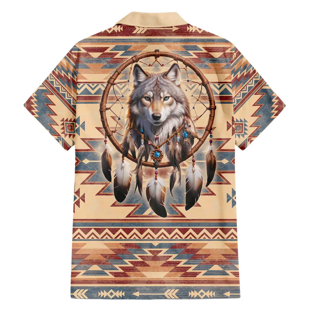 Indigenous Peoples Day Family Matching Short Sleeve Bodycon Dress and Hawaiian Shirt Native American Dream Catcher Wolf Tribal-inspired - Wonder Print Shop
