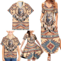 Indigenous Peoples Day Family Matching Summer Maxi Dress and Hawaiian Shirt Native American Dream Catcher Wolf Tribal-inspired - Wonder Print Shop