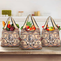 Indigenous Peoples Day Grocery Bag Native American Dream Catcher Wolf Tribal-inspired - Wonder Print Shop