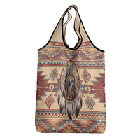 Indigenous Peoples Day Grocery Bag Native American Dream Catcher Wolf Tribal-inspired - Wonder Print Shop