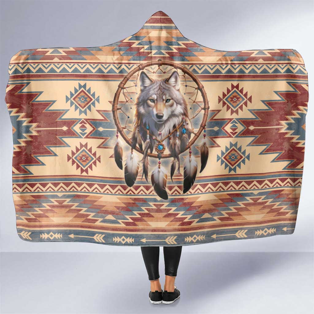 Indigenous Peoples Day Hooded Blanket Native American Dream Catcher Wolf Tribal-inspired - Wonder Print Shop