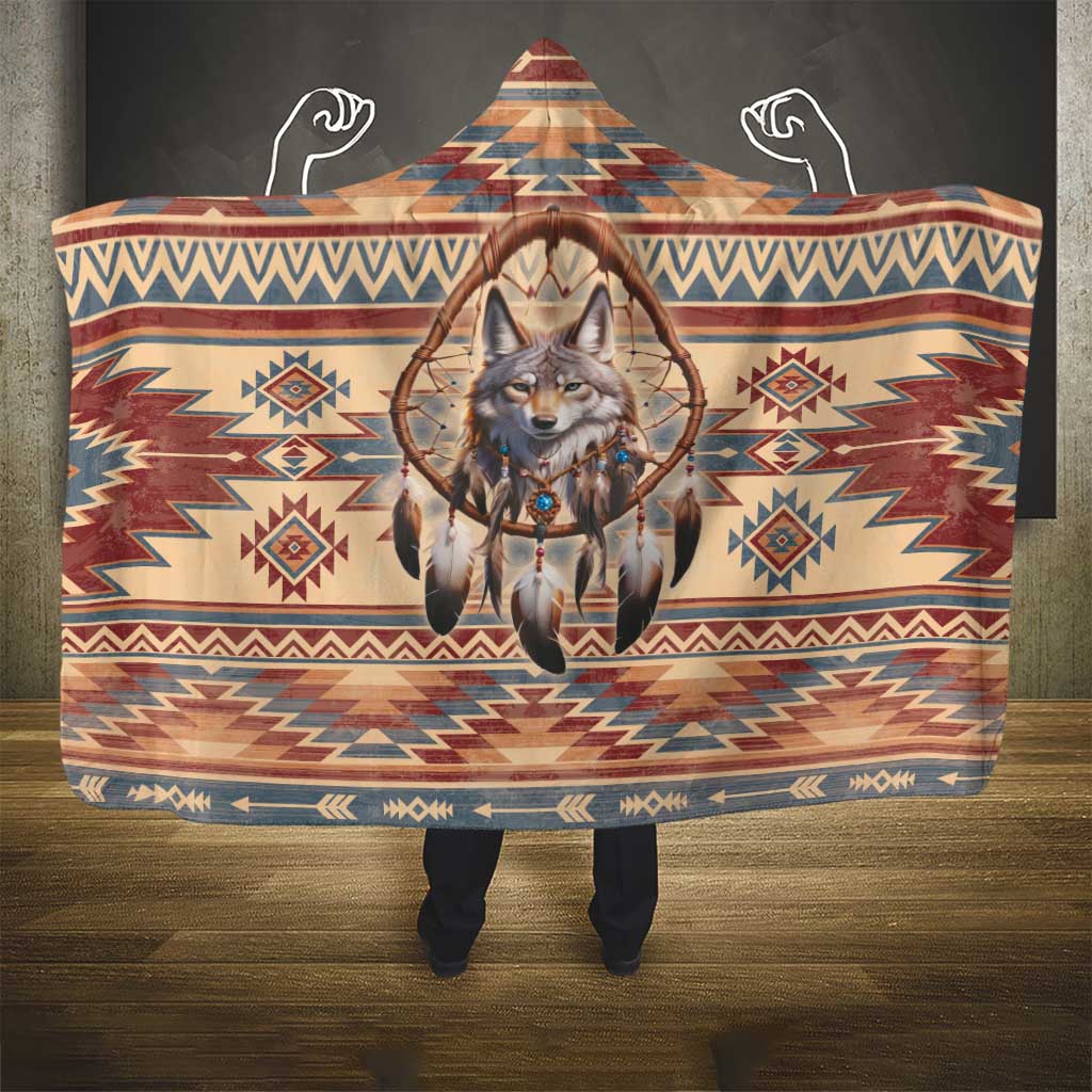 Indigenous Peoples Day Hooded Blanket Native American Dream Catcher Wolf Tribal-inspired - Wonder Print Shop