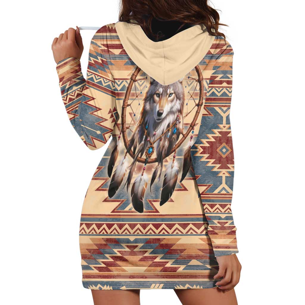 Indigenous Peoples Day Hoodie Dress Native American Dream Catcher Wolf Tribal-inspired - Wonder Print Shop