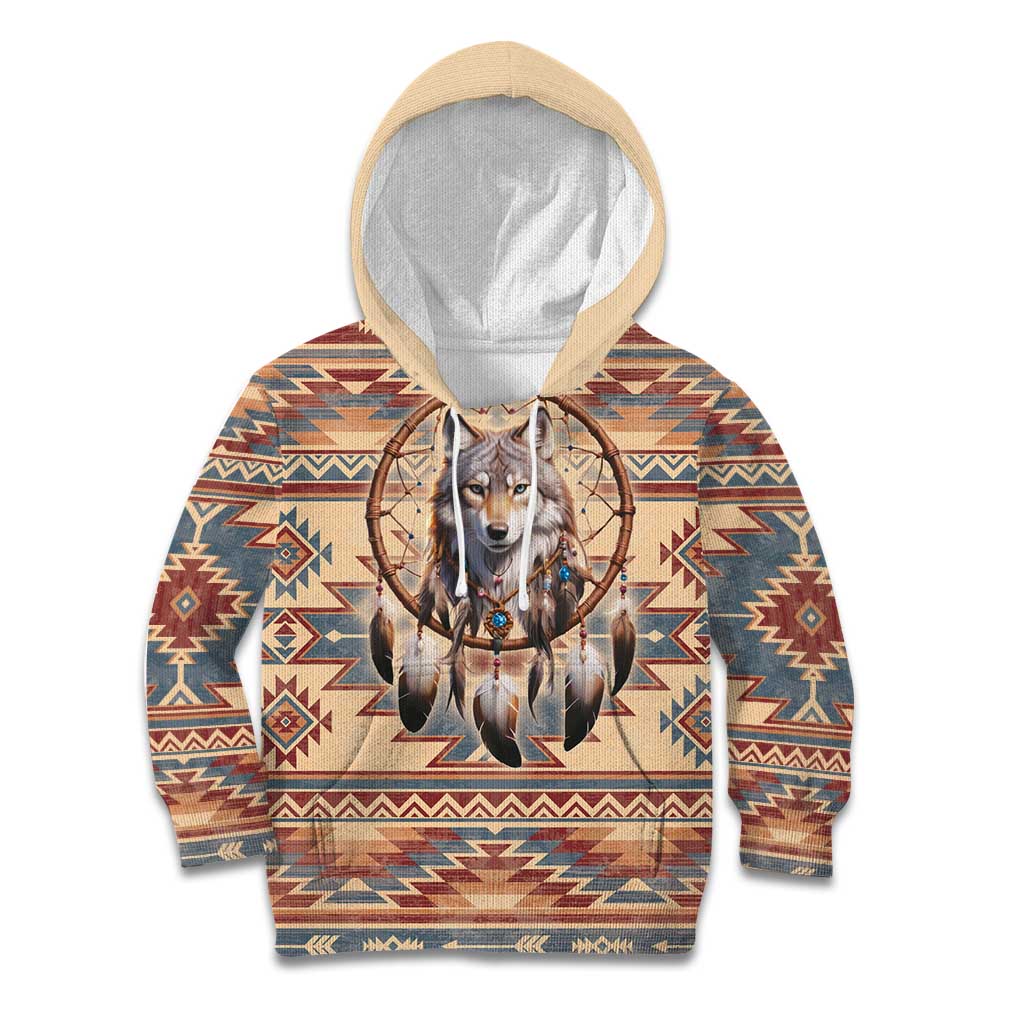 Indigenous Peoples Day Kid Hoodie Native American Dream Catcher Wolf Tribal-inspired - Wonder Print Shop