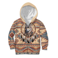 Indigenous Peoples Day Kid Hoodie Native American Dream Catcher Wolf Tribal-inspired - Wonder Print Shop